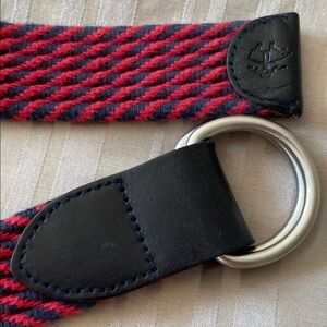 Brooks Brothers Red and Black Striped Belt Size 28